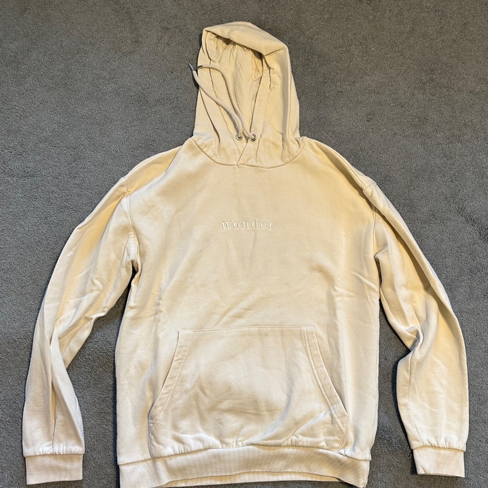Cream Denim and Flower Hoodie